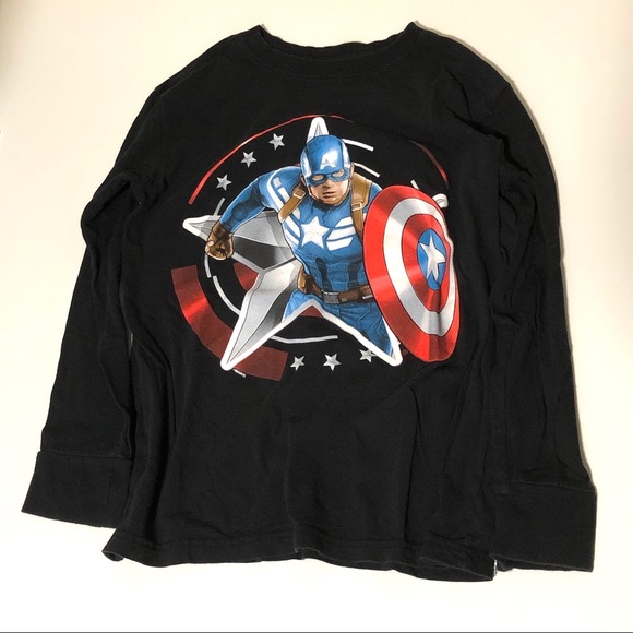 Marvel Captain America Long Sleeve Cotton Shirt - Picture 1 of 4